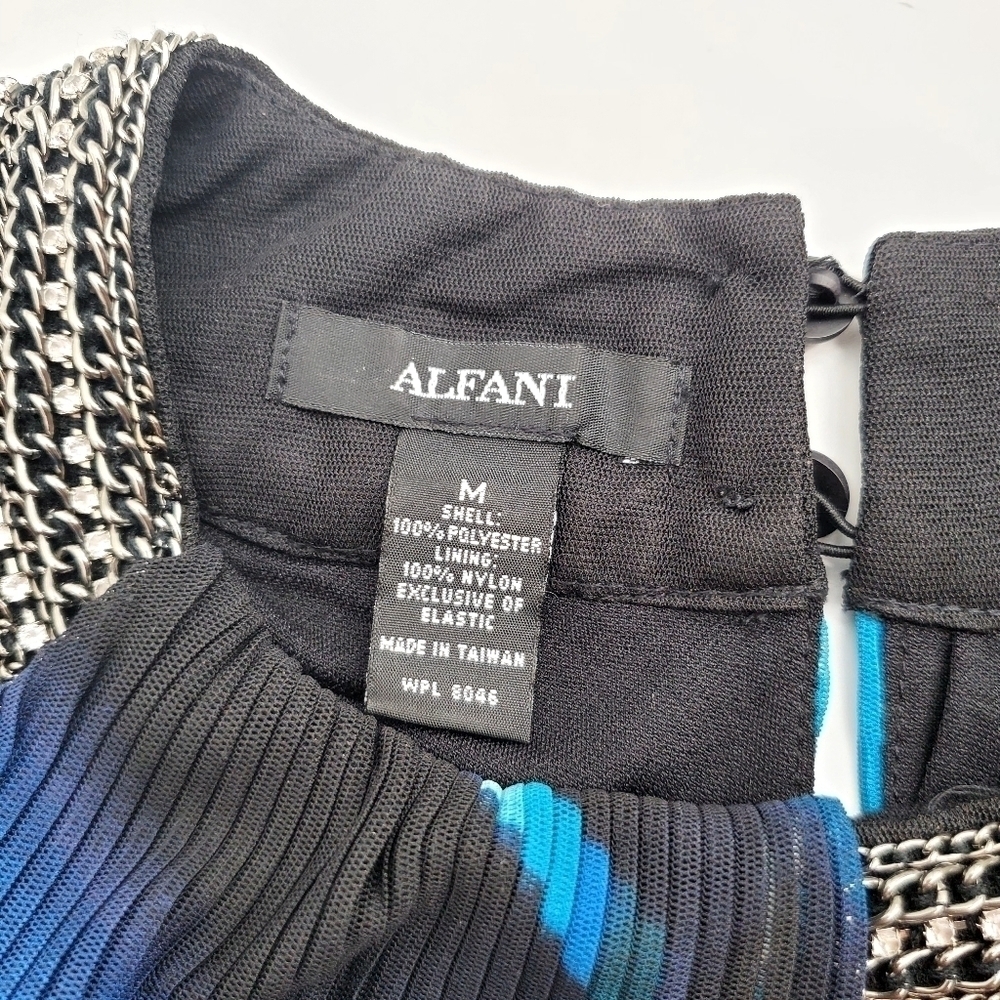 Alfani Halter Chain Rhinestone Neckline Multicolor Top - Picture 7 of 8